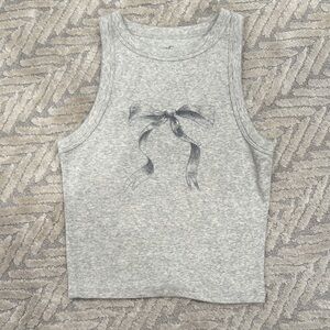 Hollister Gray Tank Top with Bow Design